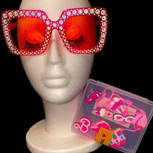 Barbie pink sunglasses and Stanley tumbler straw top Stanley tumbler accessories